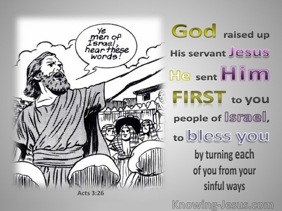 Acts 3:26 God Raised Up His Servant Jesus (gray)